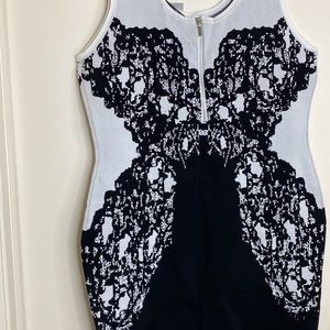 Lane Bryant Black and White Lace Pattern Dress